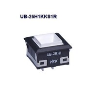 NKKスイッチズ 角形照光式押しボタンスイッチ(UBシリーズ) UB26H1KKS1R UB26H1KKS1R 1個