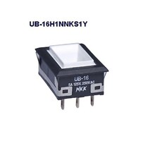 NKKスイッチズ 長角形照光式押しボタンスイッチ(UBシリーズ) UB16H1NNKS1Y UB16H1NNKS1Y 1個