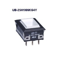 NKKスイッチズ 長角形照光式押しボタンスイッチ(UBシリーズ) UB25H1NNKG4Y UB25H1NNKG4Y 1個