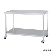 アズワン 静音ステンレス作業台(ベタ棚) キャスター付 幅1500×奥行900×高さ800mm WBC15090SI_U75 1個