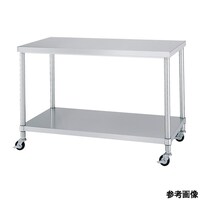 アズワン 静音ステンレス作業台(ベタ棚) キャスター付 幅1200×奥行750×高さ800mm WBNC12075SI_U75 1個