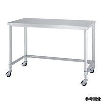 アズワン 静音ステンレス作業台(三方枠) キャスター付 幅750×奥行600×高さ800mm WTNC7560SI_U75 1個