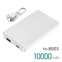 大橋産業 No.8003 準固体モバイルバッテリー 10000mAh カラー:ホワイト(安全性が高い準固体電池を採用/長寿命・軽い・薄い・安全で安心)