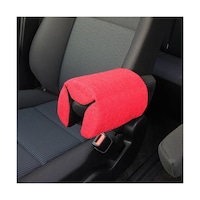 錦産業 AM7391 肘置きクッション リネン調レッド W15×D20×H12cm