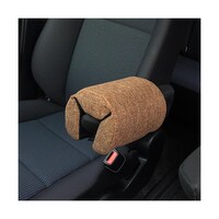 錦産業 AM7393 肘置きクッション リネン調ブラウン W15×D20×H12cm