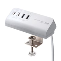 サンワサプライ USB PD対応クランプ式AC充電器(PD65W・C×2+A×2・ホワイト)
