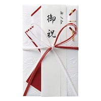 マルアイ 和しぐさ エンボス金封 大判赤白花結 1セット(5枚入)