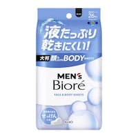 花王 メンズビオレ 顔もふけるボディシート 清潔感のあるせっけんの香り 26枚×5