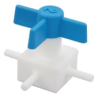 アズワン フッ素樹脂製三方コック(差し込み止) 016.802.5.2