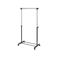 パール金属 パイプハンガー シングル 幅75×奥行42.5×高さ90ー145cm 伸縮極太 キャスター付き N7601