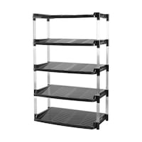 平和工業 シューズラック 幅49.5cm クリスタル グレー 5段