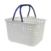 平和工業 ランドリーバスケット 浅型 ドットバスケット ホワイト