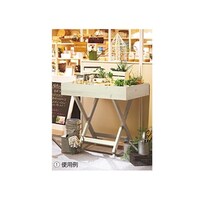 店研創意(ストア・エキスプレス) 木製X脚ワゴン アイボリー 6111561
