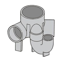 前澤化成工業 MUT45L右100X75P150 ビニマス45度曲