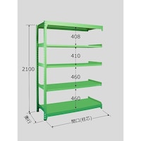 サカエ 中量棚B型 500kg/段 連結 高さ2100mm