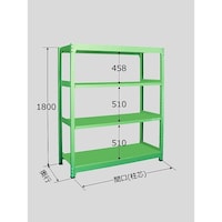 サカエ 中量棚B型 500kg/段 単体 高さ1800mm
