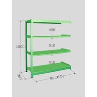 サカエ 中量棚B型 500kg/段 連結 高さ1800mm
