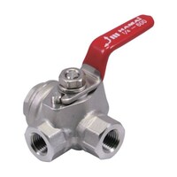 ハマイ ステンレス製禁油処理3方ボールバルブ(Lポート)RSS3110RC