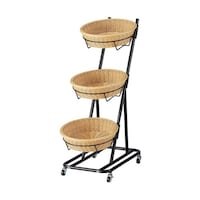 店研創意(ストア・エキスプレス) PP製バスケット付き3段スタンド