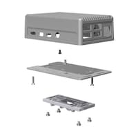 タカチ電機工業 Raspberry Pi 4B 放熱型DINレールケース 熱伝導突起なし 63×30×98mm シルバー RPHD4BNS
