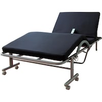 ファミリー・ライフ 立ち座り楽ちん低反発メッシユ仕様収納式電動リクライニングベッドシングル 04029