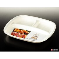 ナカヤ化学産業 レンジ仕切り角皿 白 K4821