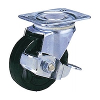 内村製作所 パッキングキャスター(スタンダード)合成ゴム車輪(NBR・ローラーベア入り)トラック型ストッパー付)100Bs NO.107BS