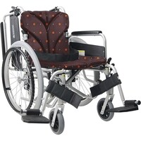 カワムラサイクル 車いす(自走用・アルミ製)背折れ式 KA82240BH ドットブラウンNo.100