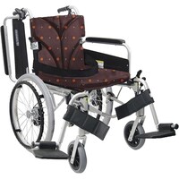 カワムラサイクル 車いす(自走用・アルミ製)背折れ式 KA82040BM オータムフラワーNo.71
