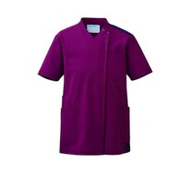 KAZEN スクラブジャケット 半袖(男女兼用) 76645(ワインXネイビー) 4L