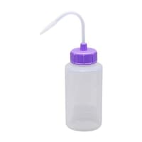 安元化成 カラーキャップ付洗浄瓶(広口) 250ML(12ホンイリ) ライトバイオレット