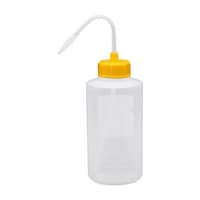 安元化成 カラーキャップ付洗浄瓶(広口) 500ML(12ホンイリ) レモンイエロー