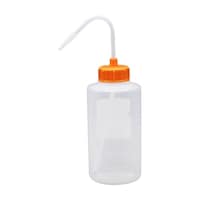 安元化成 カラーキャップ付洗浄瓶(広口) 500ML(12ホンイリ) オレンジイエロー