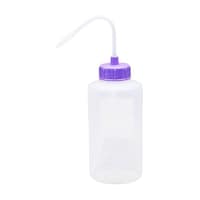 安元化成 カラーキャップ付洗浄瓶(広口) 500ML(12ホンイリ) ライトバイオレット