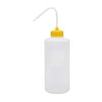 安元化成 カラーキャップ付洗浄瓶(広口) 1000ML(12ホンイリ) レモンイエロー