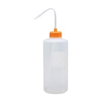 安元化成 カラーキャップ付洗浄瓶(広口) 1000ML(12ホンイリ) オレンジイエロー