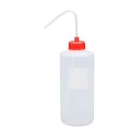 安元化成 カラーキャップ付洗浄瓶(広口) 1000ML(12ホンイリ) レッド