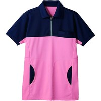 住商モンブラン ポロシャツ(男女兼用・半袖) 72482(ネイビ/ピンク) L