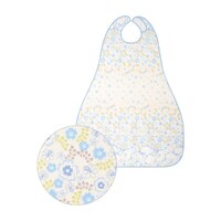 日本エンゼル 食事用エプロン2(ロングタイプ) 6068A(110CMX80CM) フラワーブルー