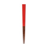 サンライフ 箸 18cm 八角陶彩 木製 天然木 日本製 茜 118108