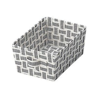 ちどり産業 収納ボックス 取っ手付き バスケット 小物収納 布 幅18.5×奥行27×高さ12cm グレー SF72CG
