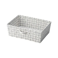 ちどり産業 収納ボックス 取っ手付き バスケット 横ハーフ 布 幅38×奥行26×高さ13cm ライトグレー SF74GY
