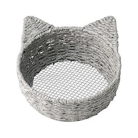 ちどり産業 小物入れ ねこかご M ペーパー 直径20×高さ8cm グレー 8031GY
