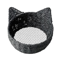 ちどり産業 小物入れ ねこかご M ペーパー 直径20×高さ8cm ブラック 8031BK