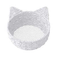 ちどり産業 小物入れ ねこかご M ペーパー 直径20×高さ8cm ホワイト 8031WH