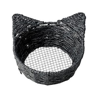 ちどり産業 小物入れ ねこかご S ペーパー 直径15×高さ6cm ブラック 8030BK
