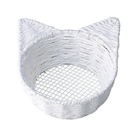 ちどり産業 小物入れ ねこかご S ペーパー 直径15×高さ6cm ホワイト 8030WH