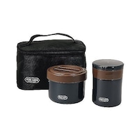パール金属 弁当箱 ホームレーベル 麺の弁当箱&つゆポット 860mL ネイビー DC6066