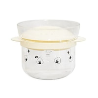 逸品社 電子レンジ用炊飯器 1ー2合 ぎゅっとおにぎりさん ガラスのレンジご飯釜