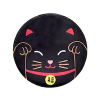トモコーポレーション コースター 10cm カピスコースター 招き猫 ラウンド カピス貝 黒 19520910231